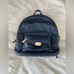 Beautiful navy blue/ rose gold hardware Michael Kors leather backpack